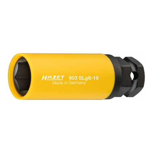 HAZET Krachtdopsleutel ∙ zeskant 903SLG6-19 ∙ Vierkant hol 12,5 mm (1/2 inch), Buitenzeskant 24 mm ∙ Buiten-zeskant-tractieprofiel ∙ 19 mm