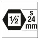 HAZET Krachtdopsleutelbit 990S-14 ∙ Vierkant hol 12,5 mm (1/2 inch), Buitenzeskant 24 mm ∙ Binnenveeltandprofiel XZN ∙ M14-4