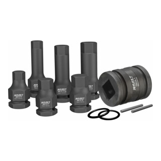 HAZET Krachtdopsleutelbitset 985S/11 ∙ Vierkant hol 12,5 mm (1/2 inch) ∙ Binnen-zeskant-profiel ∙ 14 ∙ 17 ∙ 19 ∙ Aantal gereedschappen: 11