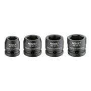 HAZET Krachtdopsleutelset 900SK/4 ∙ Vierkant hol 12,5 mm (1/2 inch) ∙ Buiten-zeskant-tractieprofiel ∙ 13 ∙ 17 ∙ 19 ∙ 21 ∙ Aantal gereedschappen: 4-4