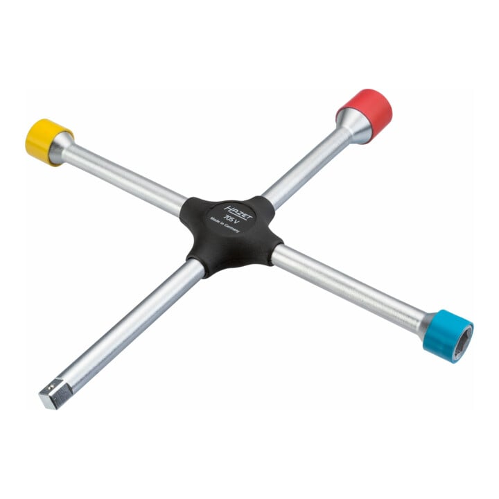 HAZET Kruissleutel 705V buitenzeskant profiel 17 x 19 x 21 x buitenvierkant aandrijving 12,5 = 1/2 inch