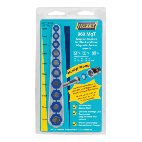 HAZET Magnet-Einsatz für Steckschlüssel 960MGT Außen-Sechskant Profil
