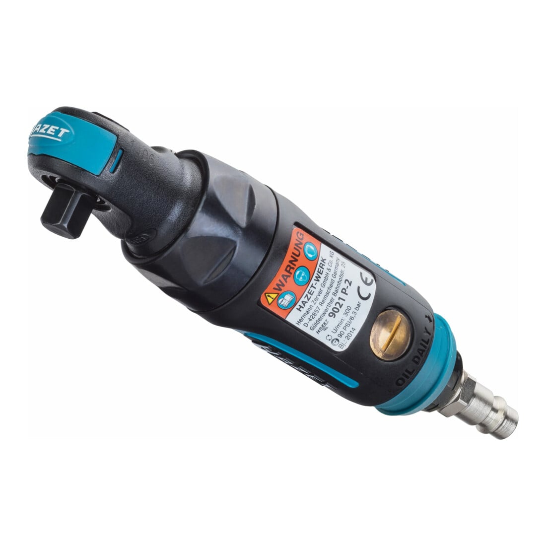 HAZET Mini Ratschenschrauber 9021P-2 Vierkant massiv 10 mm (3/8 Zoll)