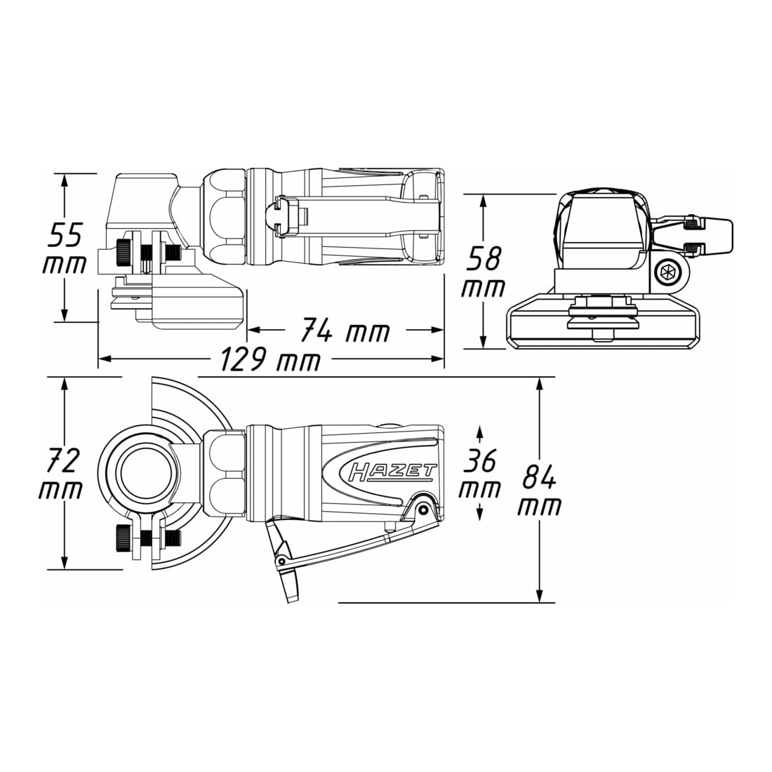 HAZET Mini-smerigliatrice angolare 9033M-7