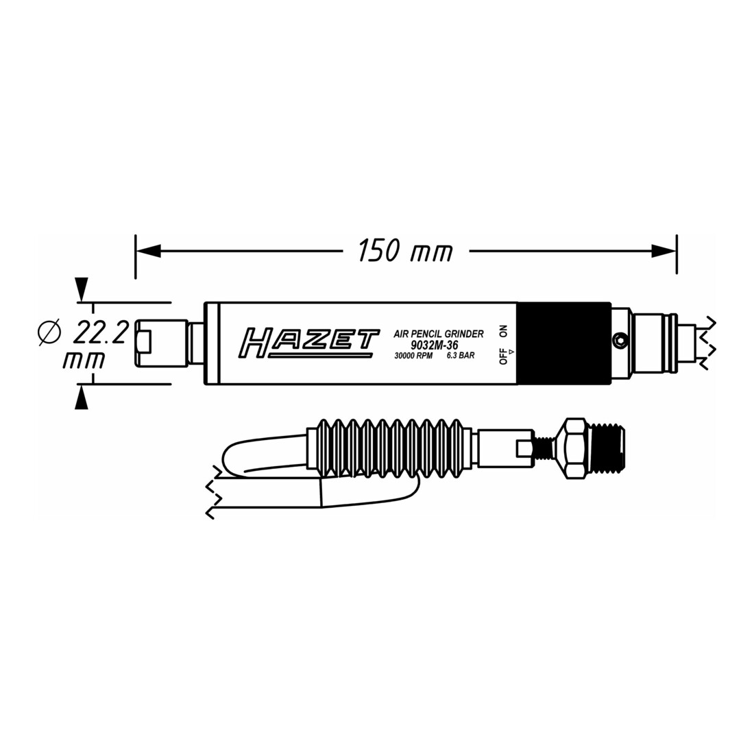 HAZET Mini Stabschleifer 9032M-36