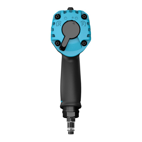 HAZET Mini Twin Turbo Schlagschrauber, extra kurz 9012MTT Lösemoment maximal: 1600 Nm Vierkant massiv 12,5 mm (1/2 Zoll) Hochleistungs-Doppelhammer-Schlagwerk