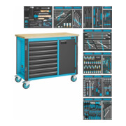 HAZET Mobiele werkbank 179NW-8/244 Laden plat: 8 x 81 x 522 x 398 mm 244 onderdelen