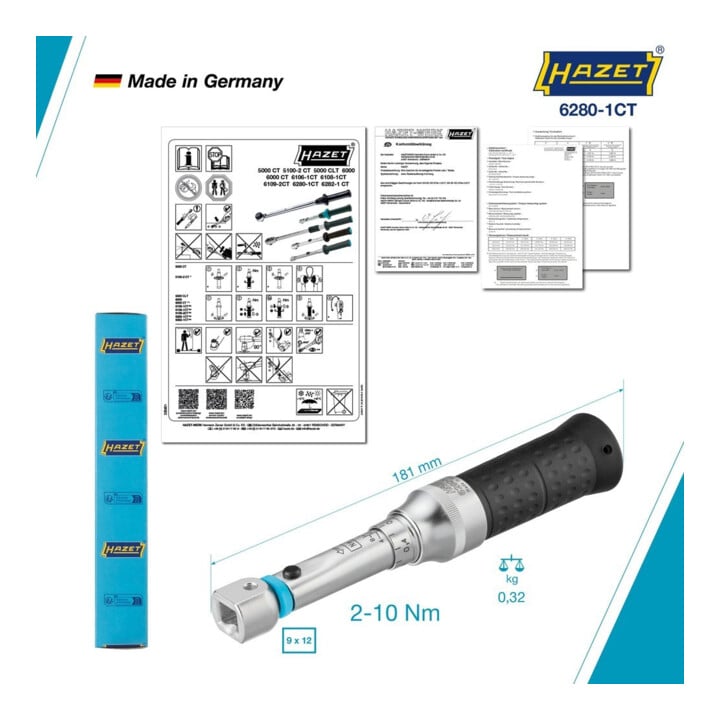 HAZET Momentsleutel 6280-1CTCAL 2-10 Nm 9x12 mm