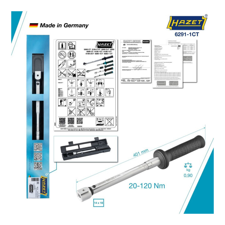 HAZET Momentsleutel 6291-1CTCAL 10-120 Nm 14x18 mm