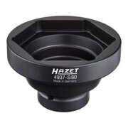 HAZET Nkw Achsmutter-Steckschlüssel 4937-S80 Vierkant hohl 20 mm (3/4 Zoll) Außen-Sechskant Profil 80-1