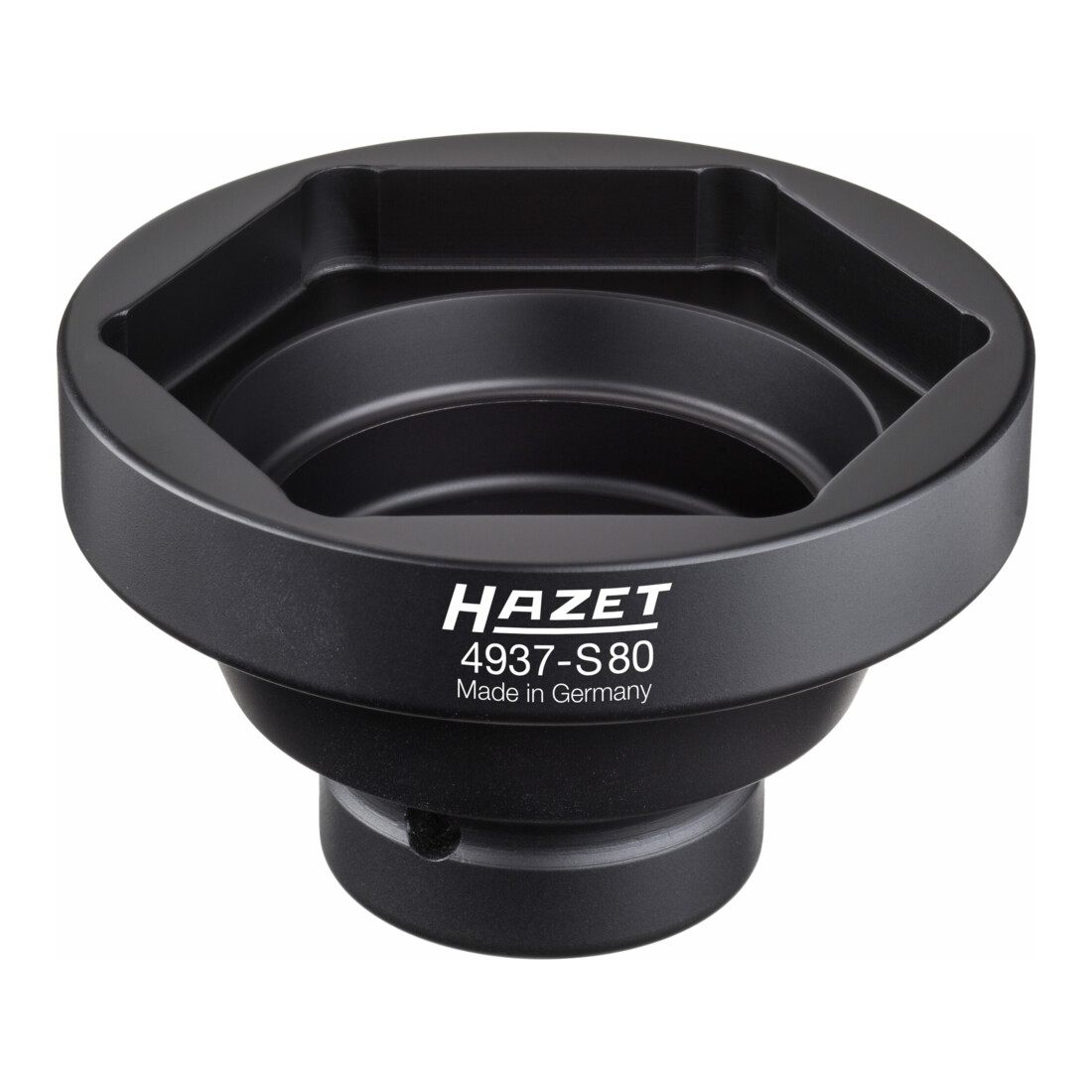 HAZET Nkw Achsmutter-Steckschlüssel 4937-S80 Vierkant hohl 20 mm (3/4 Zoll) Außen-Sechskant Profil 80