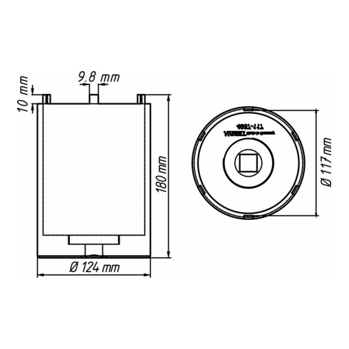 HAZET Nkw Zapfenschlüssel-Satz 4937-117/2 Vierkant hohl 20 mm (3/4 Zoll) Anzahl Werkzeuge: 2