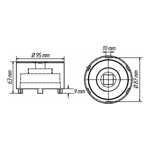 HAZET Nkw Zapfenschlüssel-Satz 4937-87/3 Vierkant hohl 20 mm (3/4 Zoll) Anzahl Werkzeuge: 3