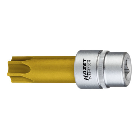 HAZET Nockenwellen-Versteller TORX Schraubendreher-Einsatz mit Bohrung 2788-T100H Vierkant hohl 12,5 mm (1/2 Zoll) Tamper Resistant TORX Profil T100H