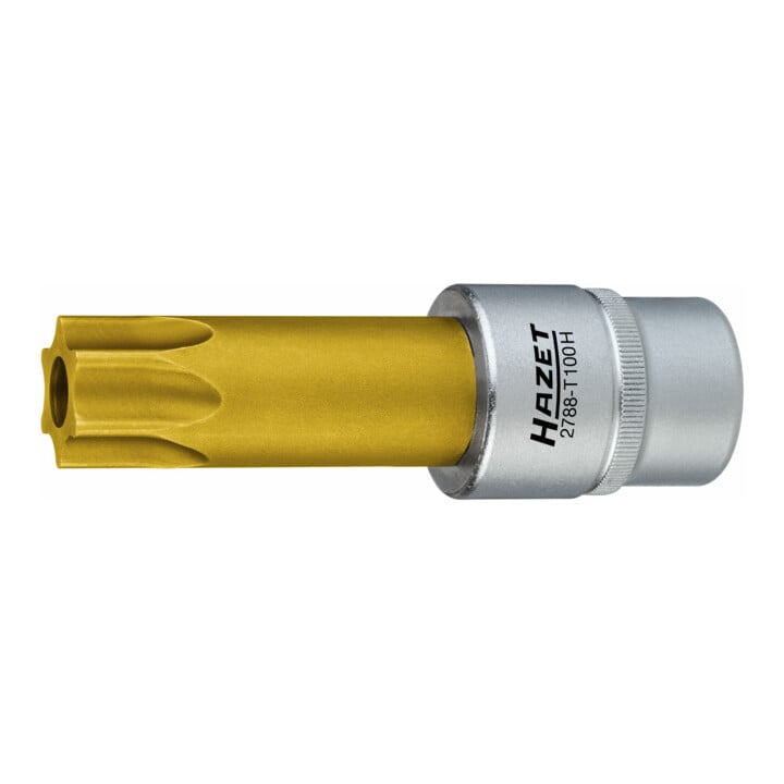 HAZET Nockenwellen-Versteller TX Schraubendreher-Einsatz mit Bohrung 2788-T100H Vierkant hohl 12,5 mm (1/2 Zoll) Tamper Resistant TX Profil T100H