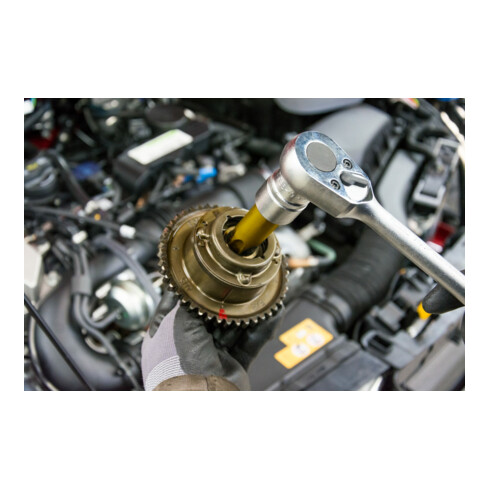HAZET Nockenwellen-Versteller TX Schraubendreher-Einsatz mit Bohrung 2788-T100H Vierkant hohl 12,5 mm (1/2 Zoll) Tamper Resistant TX Profil T100H