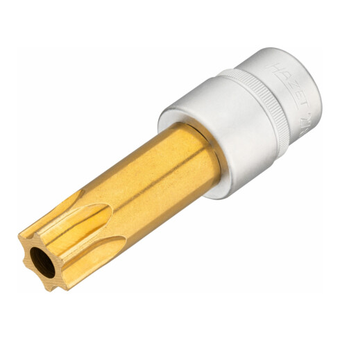 HAZET Nokkenasversteller TORX® dopsleutelbit ∙ met boring 2788-T100H ∙ Vierkant hol 12,5 mm (1/2 inch) ∙ Tamper resistant TORX®-profiel ∙ T100H