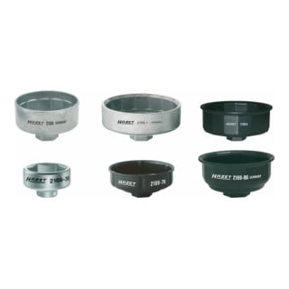 HAZET Ölfilter-Schlüssel-Satz 2169/6 Vierkant hohl 10 mm (3/8 Zoll), Vierkant hohl 12,5 mm (1/2 Zoll) Außen-Sechskant Profil Anzahl Werkzeuge: 6