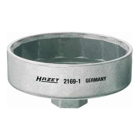HAZET Oliefiltersleutel 2169-1 ∙ Vierkant hol 12,5 mm (1/2 inch) ∙ Buiten-15-kant-profiel ∙ 102 mm