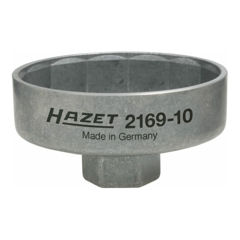HAZET Oliefiltersleutel 2169-10 ∙ Vierkant hol 10 mm (3/8 inch) ∙ Buiten-14-kant-profiel ∙ 82 mm