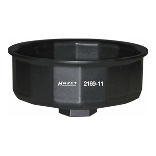HAZET Oliefiltersleutel 2169-11 ∙ Vierkant hol 12,5 mm (1/2 inch) ∙ Buiten-14-kant-profiel ∙ 97 mm
