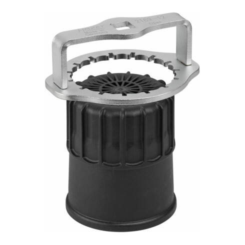HAZET Oliefiltersleutel 2169-12 ∙ Vierkant hol 12,5 mm (1/2 inch) ∙ Ribbelprofiel ∙ 107 mm