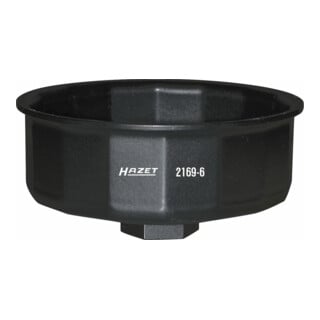 HAZET Oliefiltersleutel 2169-6 ∙ Vierkant hol 12,5 mm (1/2 inch) ∙ Buiten-16-kant-profiel ∙ 97 mm