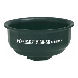 HAZET Oliefiltersleutel 2169-66 ∙ Vierkant hol 12,5 mm (1/2 inch) ∙ Ribbelprofiel ∙ 76 mm
