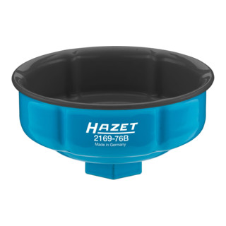 HAZET Oliefiltersleutel 2169-76B ∙ Vierkant hol 12,5 mm (1/2 inch) ∙ Ribbelprofiel ∙ 85 mm