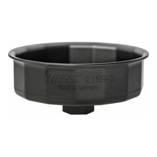 HAZET Oliefiltersleutel 2169-9 ∙ Buitenzeskant 24 mm, Vierkant hol 12,5 mm (1/2 inch) ∙ Buiten-15-kant-profiel ∙ 119