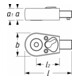 HAZET Omschakelratels voor bits 6408-1 ∙ Insteekvierkant 9 x 12 mm ∙ Zeskant hol 8 mm (5/16 inch)-3