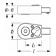 HAZET Omschakelratels voor bits 6408-1 ∙ Insteekvierkant 9 x 12 mm ∙ Zeskant hol 8 mm (5/16 inch)-4