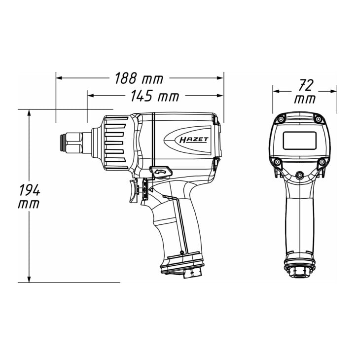 HAZET  Perslucht-slagschroefmachine, Type: 9013M