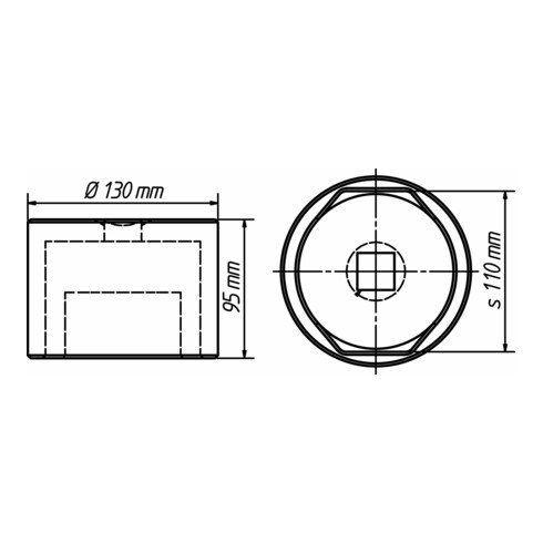 HAZET Radkapsel-Schlüssel Nkw 4937-110 Vierkant hohl 25 mm (1 Zoll)