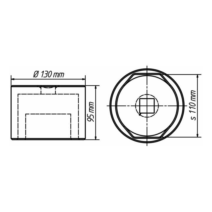 HAZET Radkapsel-Schlüssel Nkw 4937-110 Vierkant hohl 25 mm (1 Zoll)