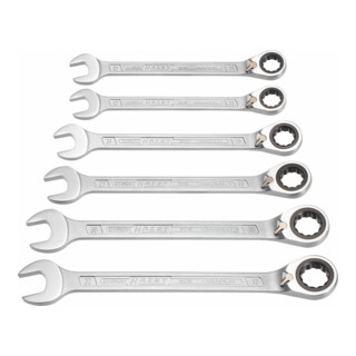 HAZET Ratel-ring-steeksleutelset 606/6-1 ∙ Buiten-twaalfkant-tractieprofiel ∙ 21 – 32 ∙ Aantal gereedschappen: 6