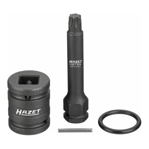 HAZET Remschijven dopsleutelbitset 2784-T60/4 ∙ Vierkant hol 20 mm (3/4 inch) ∙ Binnen-TORX®-profiel ∙ T60 ∙ Aantal gereedschappen: 4