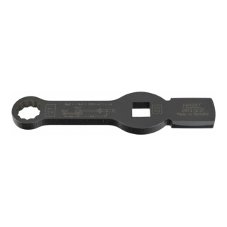 HAZET Ring-slagsleutel ∙ twaalfkant ∙ met 2 slagvakken 2872SZ-27 ∙ Vierkant hol 20 mm (3/4 inch) ∙ Buiten-twaalfkant-profiel ∙ 27 mm