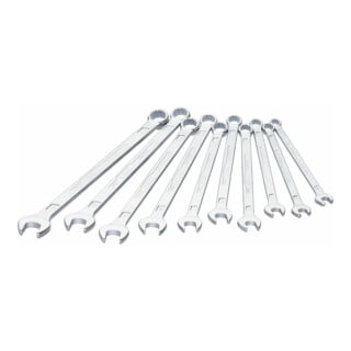 HAZET Ring-steeksleutel ∙ extra lang ∙ slanke uitvoering 600LG/10 ∙ Buiten-twaalfkant-tractieprofiel ∙ 10 – 19 ∙ Aantal gereedschappen: 10