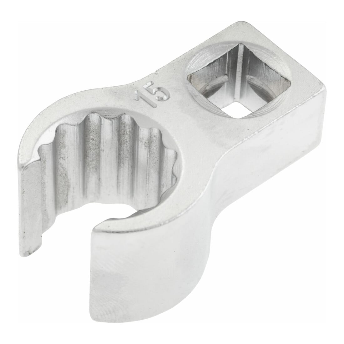 HAZET Ringschlüssel, Doppel-6kt, offen 848Z-15 ∙ Vierkant hohl 10 mm (3/8 Zoll) ∙ Außen-Doppel-Sechskant Profil ∙ 15 ∙ Innen-Vierkant (Robertson) 10 =<sup>3</sup>⁄<sub>8</sub>″