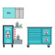 HAZET Rollwerkbank 179NW-8/244 244-teilig blau