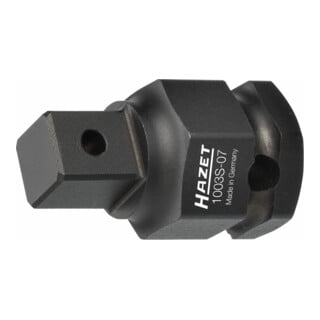 HAZET Schlag-, Maschinenschrauber Adapter 1003S-07 ∙ Außen-Sechskant 24 mm ∙ Vierkant massiv 12,5 mm (1/2 Zoll)