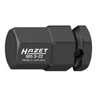 HAZET Schlag-, Maschinenschrauber Schraubendreher-Steckschlüsseleinsatz 985S-22 ∙ Vierkant hohl 12,5 mm (1/2 Zoll) ∙ Innen-Sechskant Profil ∙ 22 ∙ 22