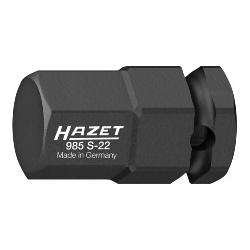 HAZET Schlag-, Maschinenschrauber Schraubendreher-Steckschlüsseleinsatz 985S-22 ∙ Vierkant hohl 12,5 mm (1/2 Zoll) ∙ Innen-Sechskant Profil ∙ 22 ∙ 22