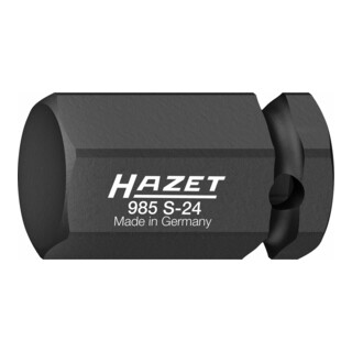 HAZET Schlag-, Maschinenschrauber Schraubendreher-Steckschlüsseleinsatz 985S-24 ∙ Vierkant hohl 12,5 mm (1/2 Zoll) ∙ Innen-Sechskant Profil ∙ 24 ∙ 24
