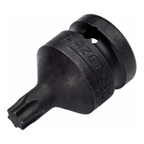 HAZET Schlag-, Maschinenschrauber Schraubendreher-Steckschlüsseleinsatz 995S6-T45, 1/2 Zoll (12,5 mm) Vierkant, 24 mm Außen-Sechskant, Innen TORX® Profil, SW T45