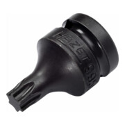 HAZET Schlag-, Maschinenschrauber Schraubendreher-Steckschlüsseleinsatz 995S6-T50, 1/2 Zoll (12,5 mm) Vierkant, 24 mm Außen-Sechskant, Innen TORX® Profil, SW T50