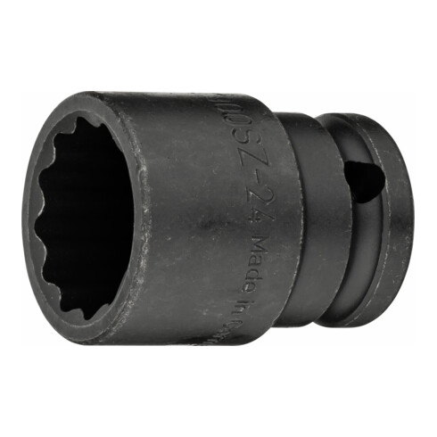HAZET Schlag-, Maschinenschrauber-Steckschlüssel-Einsatz (Doppel-6kt.) 900SZ-24 Vierkant hohl 12,5 mm (1/2 Zoll) Außen-Doppel-Sechskant-Tractionsprofil 24