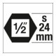 HAZET Schlag-, Maschinenschrauber Steckschlüssel-Einsatz (Doppel-6kt.) 900SZ6-19 SW 19-4