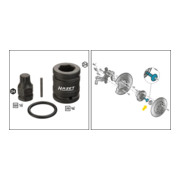 HAZET Schlag-, Maschinenschrauber Steckschlüsseleinsatz-Satz 2549-18/4 Vierkant hohl 20 mm (3/4 Zoll) Innen Vielzahn Profil XZN M18 Anzahl Werkzeuge: 4-2